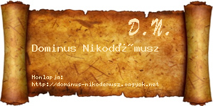 Dominus Nikodémusz névjegykártya